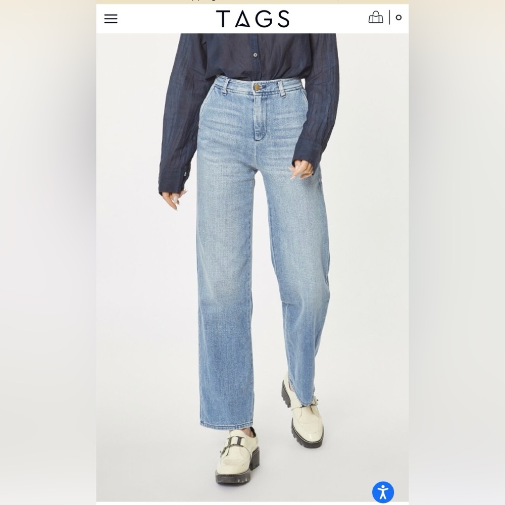 Size 28 TAGS wide leg Denim trouser only worn 1x and washed once.